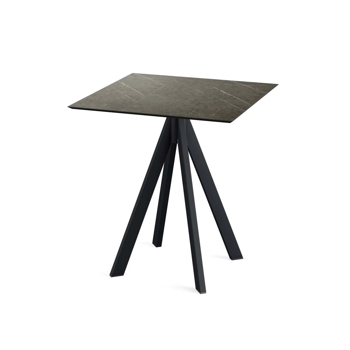 120011677_infinity_table_low_black_midnight-marble_table-top_web Infinity Terrastafel zwart frame + Midnight Marble HPL 70x70 cm - Afbeelding 1